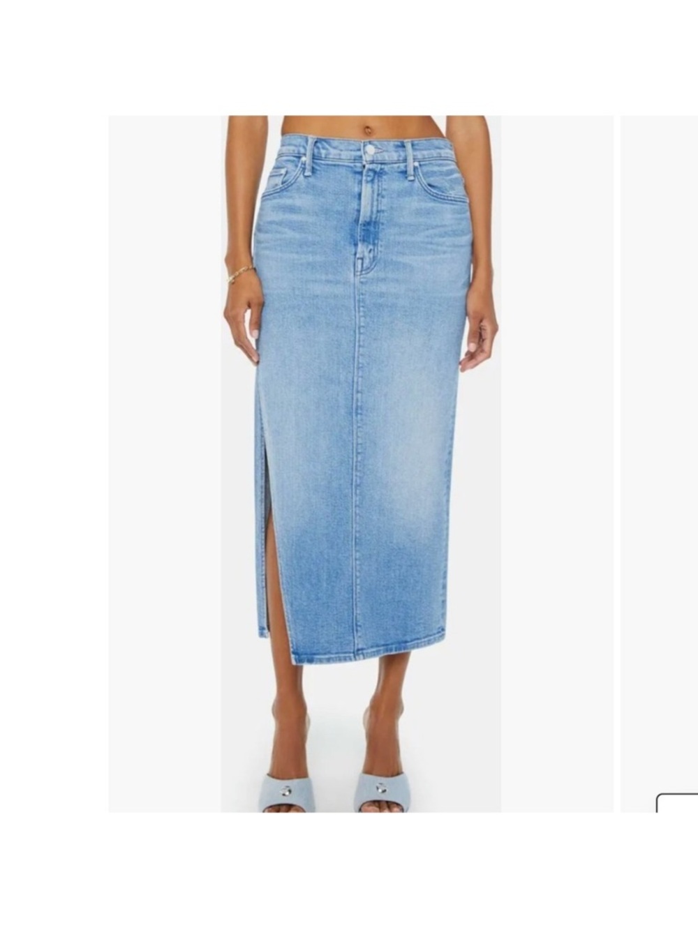 Mother Denim the split second denim skirt
